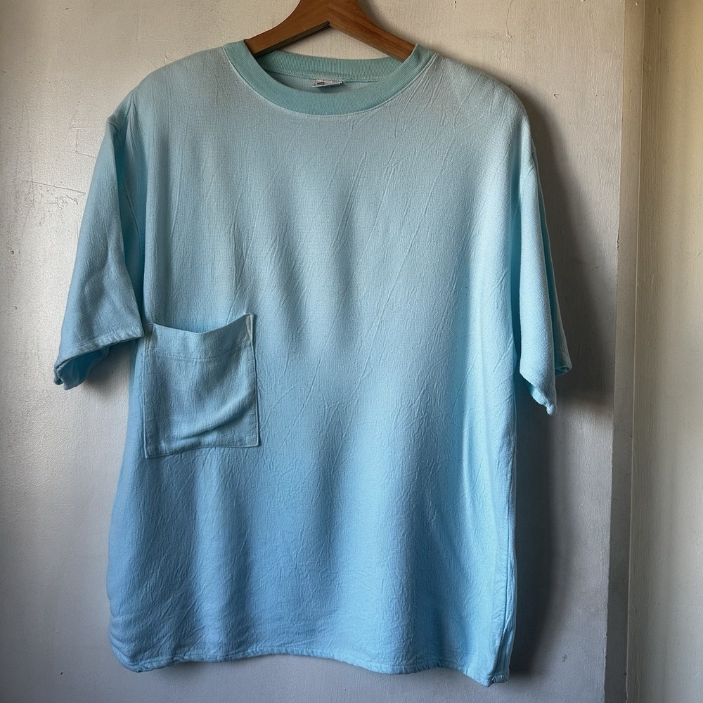 CP Shades Top T Shirt Boxy Boho Lagenlook Relaxed Beachy Pastel Blue Women's Med